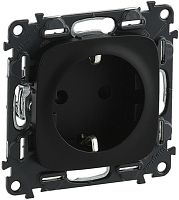 Розетка с заземлением без рамки Legrand Valena Allure 1-м. шторки антрацит картинка